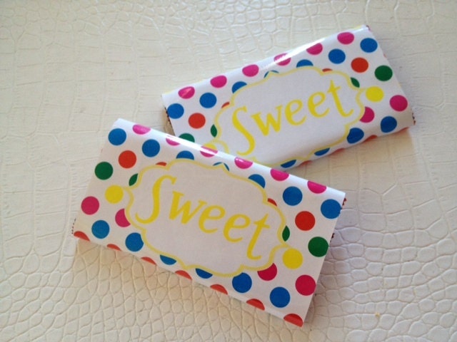 10 x Rainbow or candy land  candy Labels Candy Bar Wrappers chocolate bars candy buffet