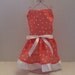 Dog Dress, Peach / White Polka Dot  Size Small