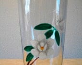 Magnolia Glassware & Plate Set, 4 Pieces Hand Painted