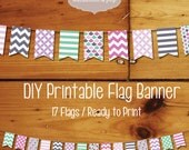 DIY Party Printable Flag Banner - perfect for events, outdoor parties, decorations, weddings, and all paper crafts Il_170x135