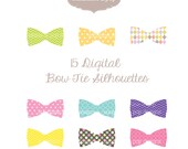 18 Digital Bow Tie Silhouettes - Clip Art - Perfect for photo booth props, inivitations, digital scrapbooking and more Il_170x135