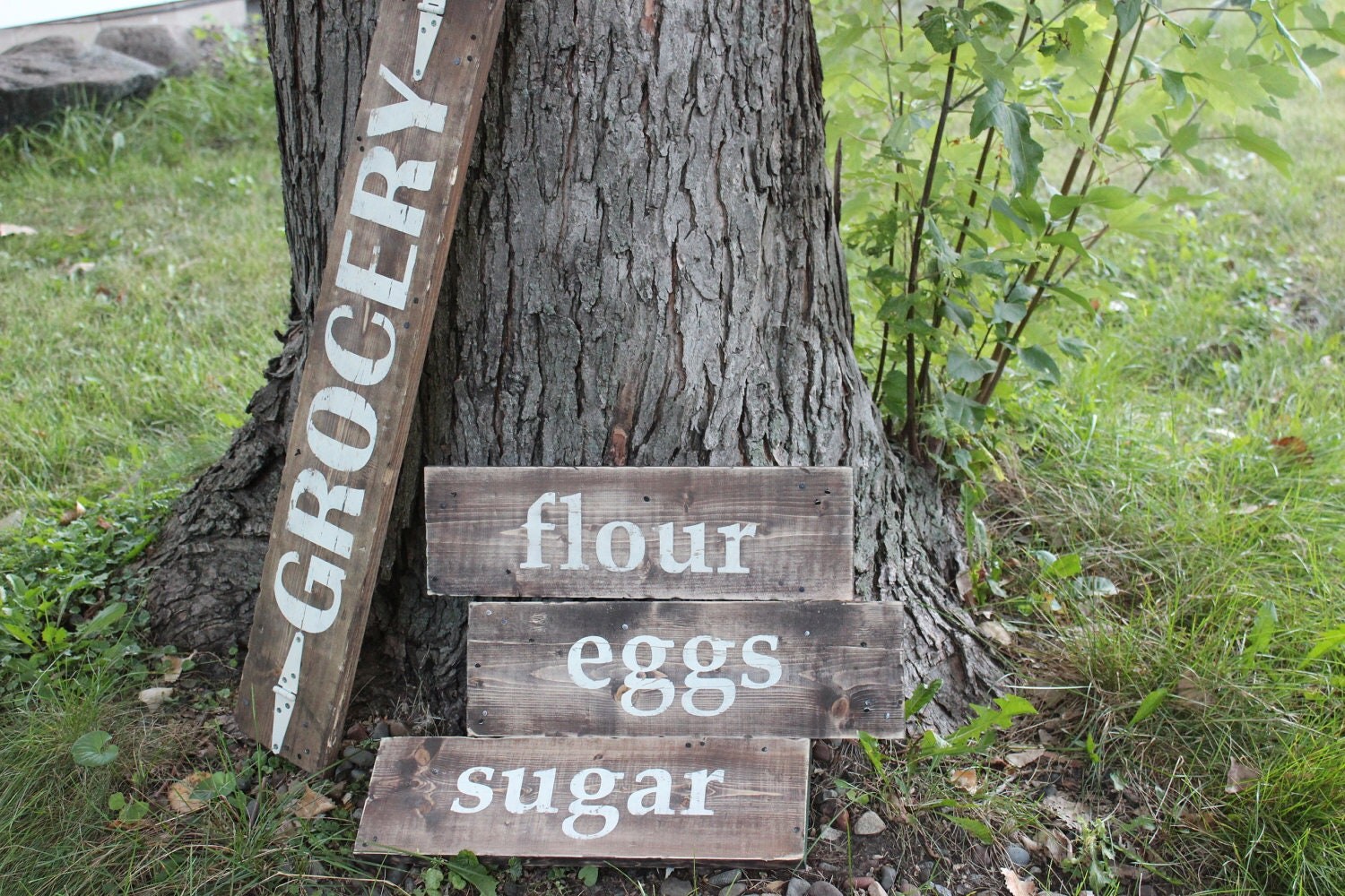 Rustic Wooden Kitchen Sign Set Includes all sugar by TwineandKeys
