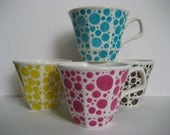 Polka Dot Teacups, Set of 4