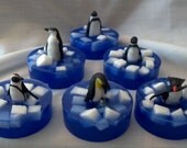 Ice Flow Penguin embedded toy soap bar in White Tea and Ginger scent by Lavish Handcrafted