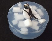 Ice Flow Penguin embedded toy soap bar in Yuzu scent by Lavish Handcrafted