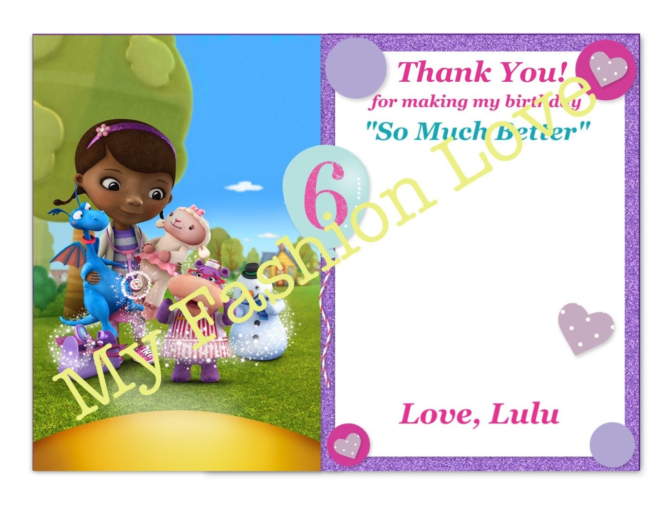 Doc McStuffins Thank You Cards