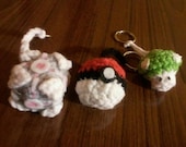 Pokemon Pokeball Crochet Keychain - made to order