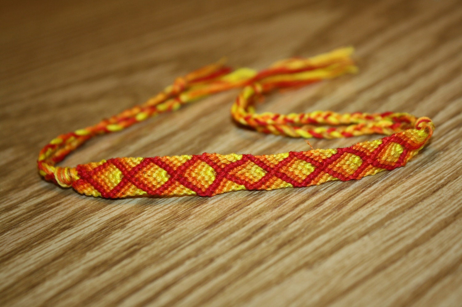 SALE Handmade 12-string friendship diamond multi-colored knit ankle/wrist bracelet.