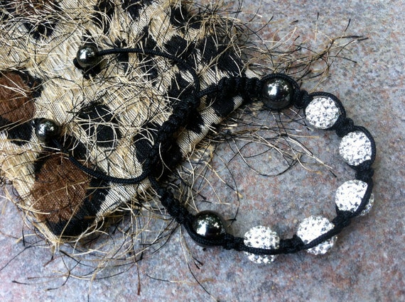 Black and White Shamballa Bracelet