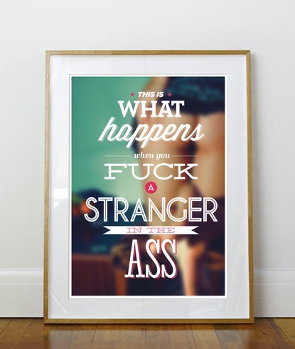The Big Lebowski, Stranger in the Ass Poster A3 or to fit Ikea Ribba Frame 390 x 290mm Mature