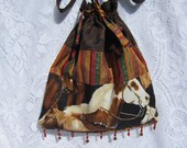 Handbag Tote Book Beach Sewing Ballerina Beach Handmade Floral Beaded Handcrafte, Horse Horses