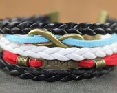 Infinity Love Bracelet-Antique Bronze Infinitywish Bracelet, Love Bracelet & Multistrand Braid Chain Bracelet