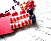 Red striped legs in black shoes. Wicked witch bookmark. Black shoes bookmark. Inspired by the Wizard of OZ. Christmas gifts. gifts for all