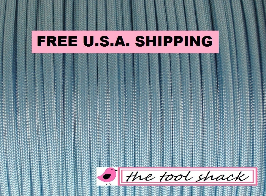 100 FT. Carolina Blue 550 Paracord  Parachute Cord  Rope for Bracelets  """ FREE U.S. Shipping """