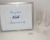 Stunning Diamante 65th (Blue Sapphire) Wedding Anniversary Gift