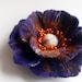 Hand felted flower pin, felted brooch, poppy flower, purple flower , "A little bit different poppy"