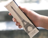 Paris and Eiffel motive, Mini pencil case, pencil case with zipper, Mini pencil case, pencil case with zipper, school pencil case - ARTINDECO