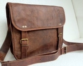 Handmade13 inch round corner leather messenger/ cross body/ Laptop/ MacBook/ Retro Satchel/ shoulder bag