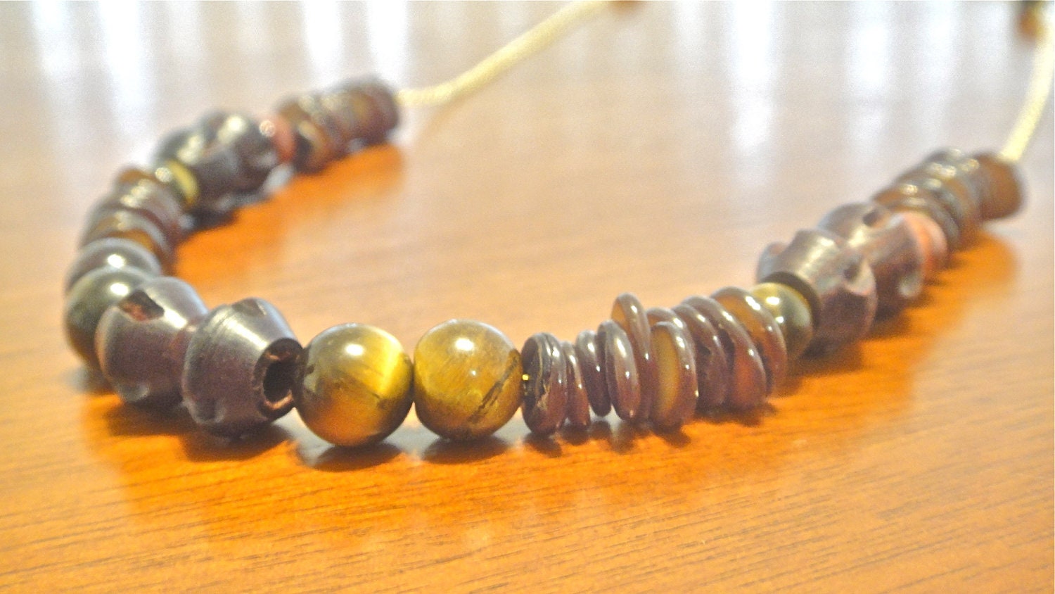 Tiger's Eye Necklace Earthy Golden Brown Necklace