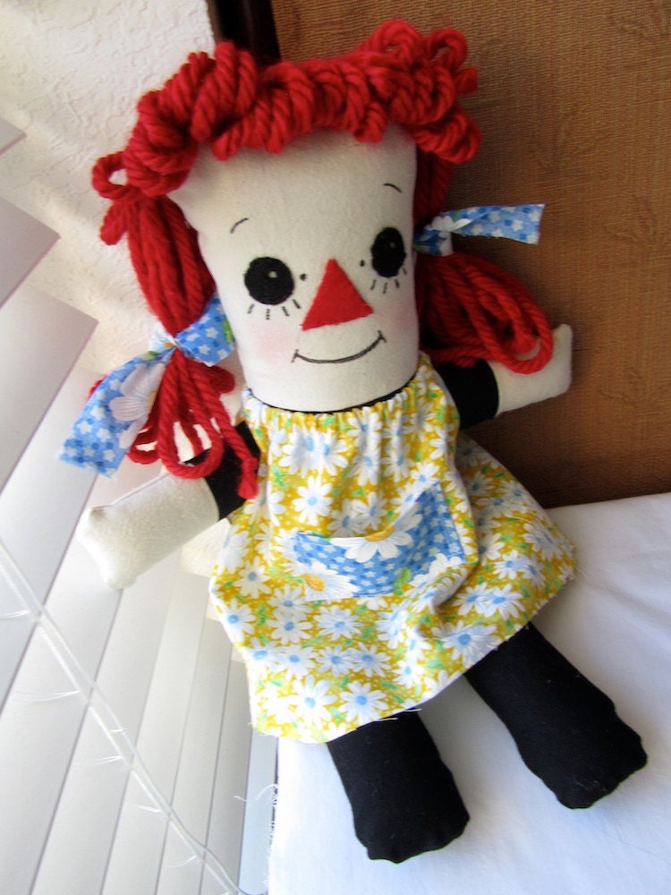 Rag Doll, Raggedy Ann, stuffed doll, plush toy, cloth doll, soft doll, Emmy Doll, Children's Doll