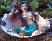 Polymer clay art doll -- OOAK Mermaid -- Fantasy art doll