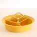 SALE PRICE Mustard Yellow Serving Dish, Retro Vintage Nut Tray with Handle