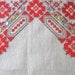 Needlepoint Tablecloth with Red Flowers and Classic East European Motifs