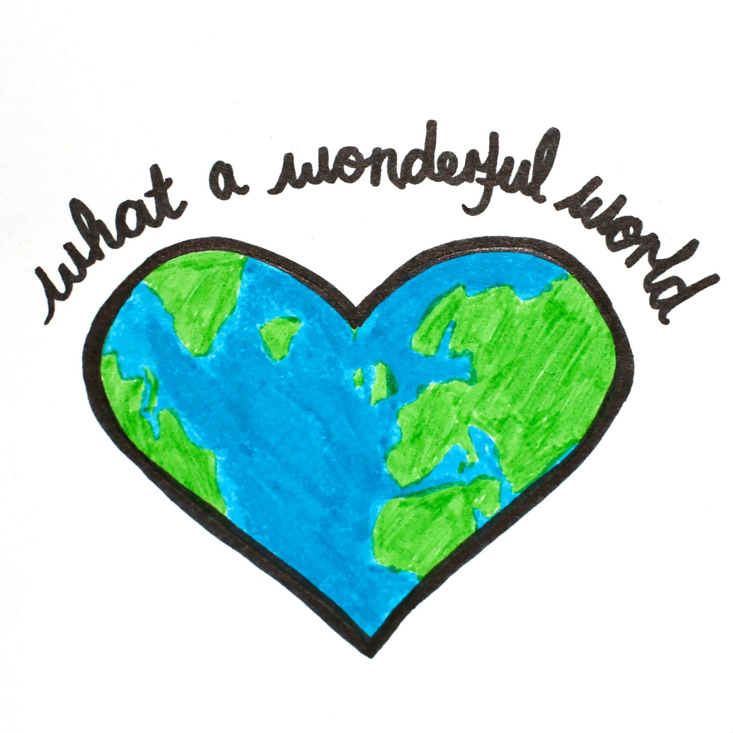 What a wonderful world - on blank white card. Made to order.
