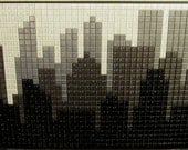 LQQK :) 30 x 20" Digital City created with 1,107 laptop keyboard keys, Keysketch "Metro"