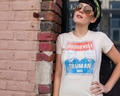 Women's Cream Roosevelt - Truman 1944 Presidential Campaign Shirt