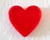 Vintage Bakelite Large Cherry Red Prystal Heart Component Pin Charm Pendant or Button Bits