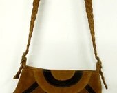 Small Orange-brown  Cow Suede leather purse