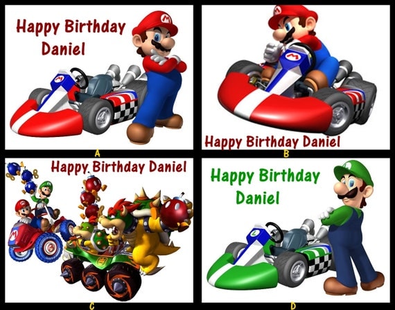 Mario Kart edible image cake topper Il_570xn