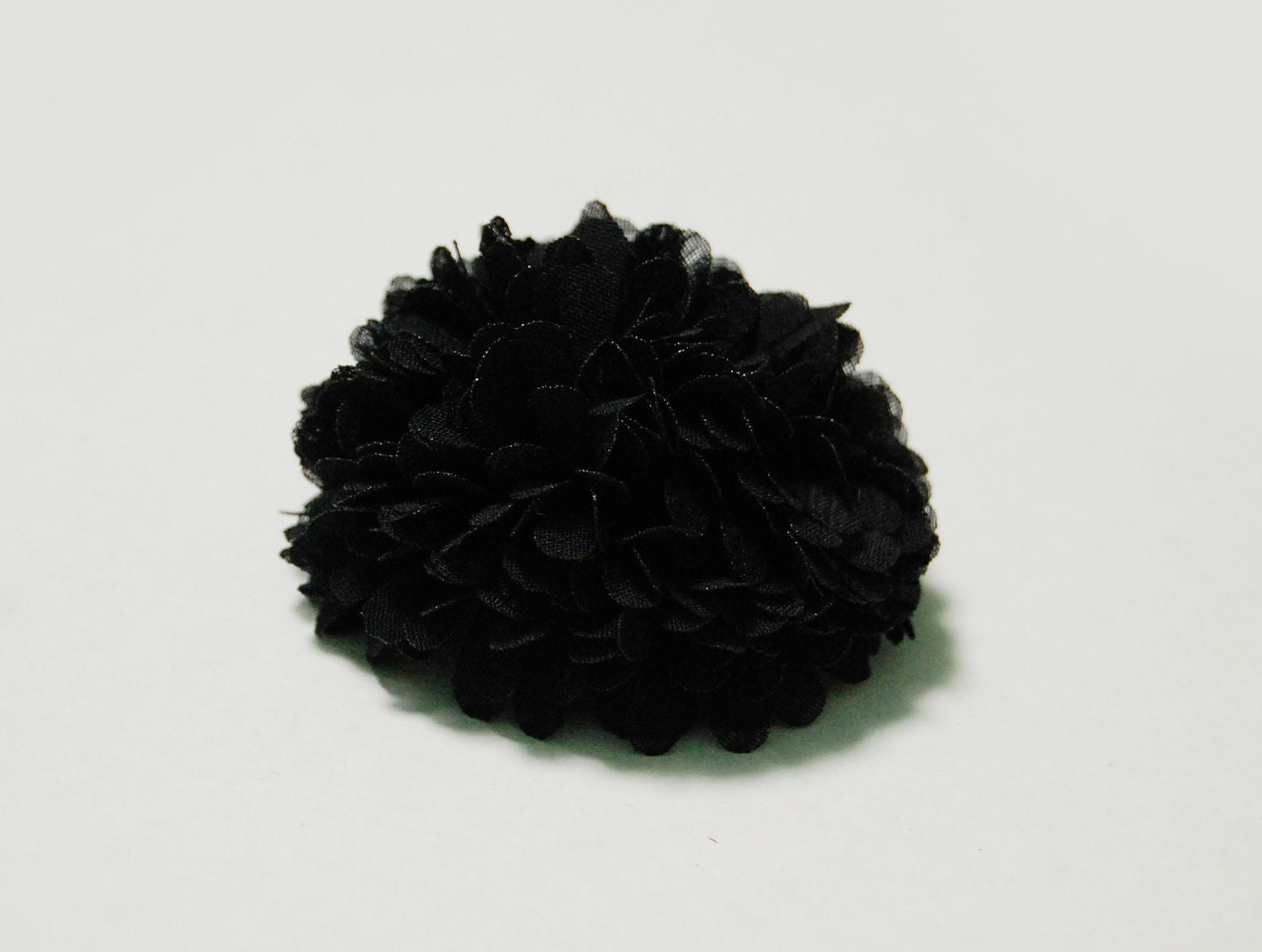pompom black - hair flower ponytail. lovely gift for girls, cute all black flower bracelet