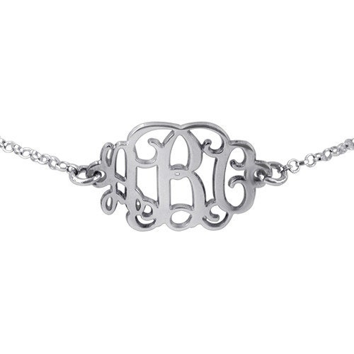 Monogram Bracelet Anklet Sterling Silver 925 Monogrammed Initials Customized Letters Personalized Name Jewelry Custom Made Bridesmaid Gift,