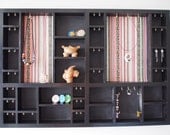 Jewellery holder black wooden wall mounted