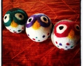 Set of 3 Wool Dryer Balls or Decoration with Detailed design-great for new parents with babies