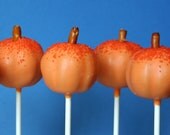 12 Pumpkin Cake Pops -  Fall, Autumn, wedding, Harvest Party, favors, cinderella or Disney princess party