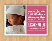 Customizable Photo Baby Announcement - with Photo