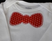 Red Polka Dot Bow Tie Bodysuit for Baby Boy Size 3-6 months --Other sizes available--Perfect for Valentines Day