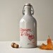 Vintage French Stoneware Covinor Red Wine Vinegar Bottle in white and Red colors with its a porcelain stopper