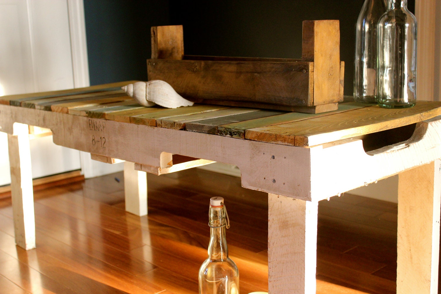 Rustic bench or coffee table pallet bench or table by RuralCoast