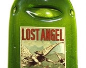Slumped Wine Bottle - Flat wine bottle - Lost Angel