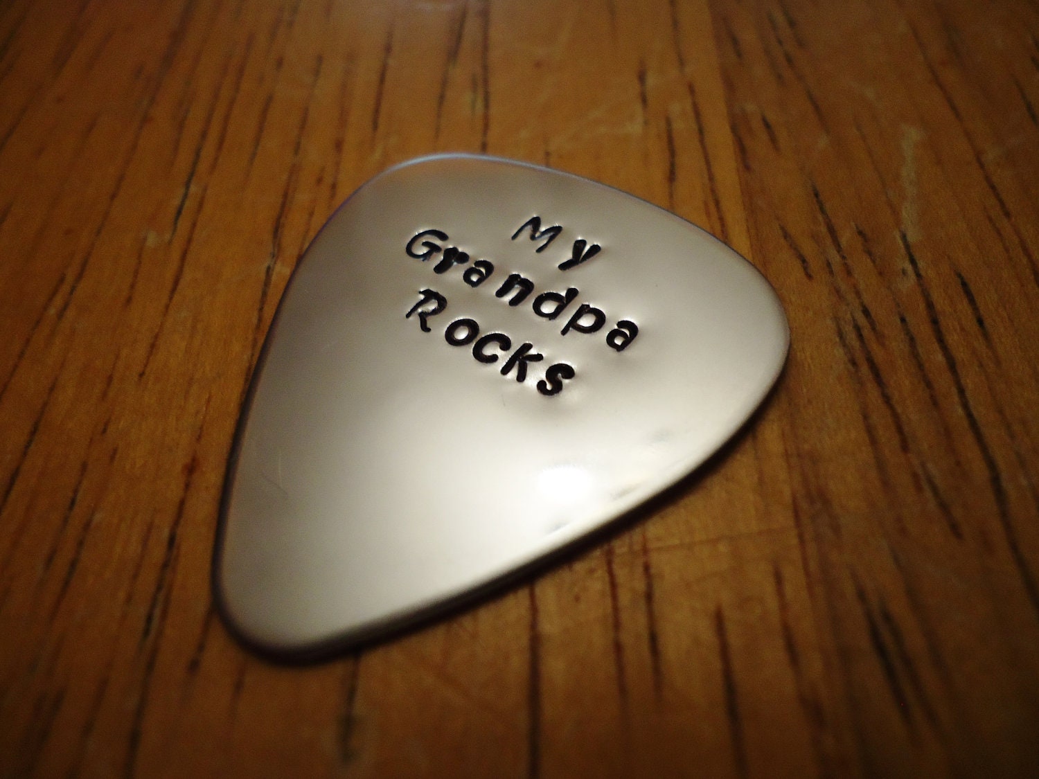 Personalized Guitar Pick - Hand Stamped Stainless Steel SHIPPED in 10-14 Days SHIPPING TIME 3-5 Days