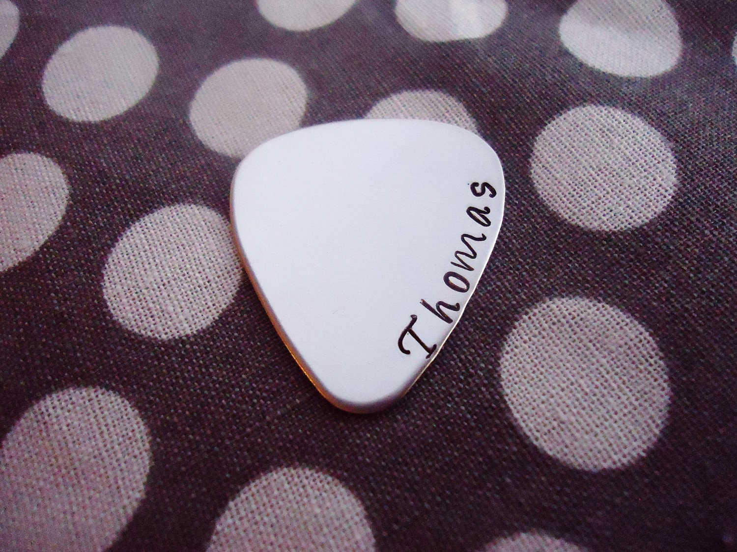 Personalized Guitar Pick - Hand Stamped Stainless Steel SHIPPED in 10-14 Days SHIPPING TIME 3-5 Days