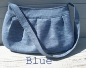 Linen Purse with strap - finest Italian Linen - BLUE