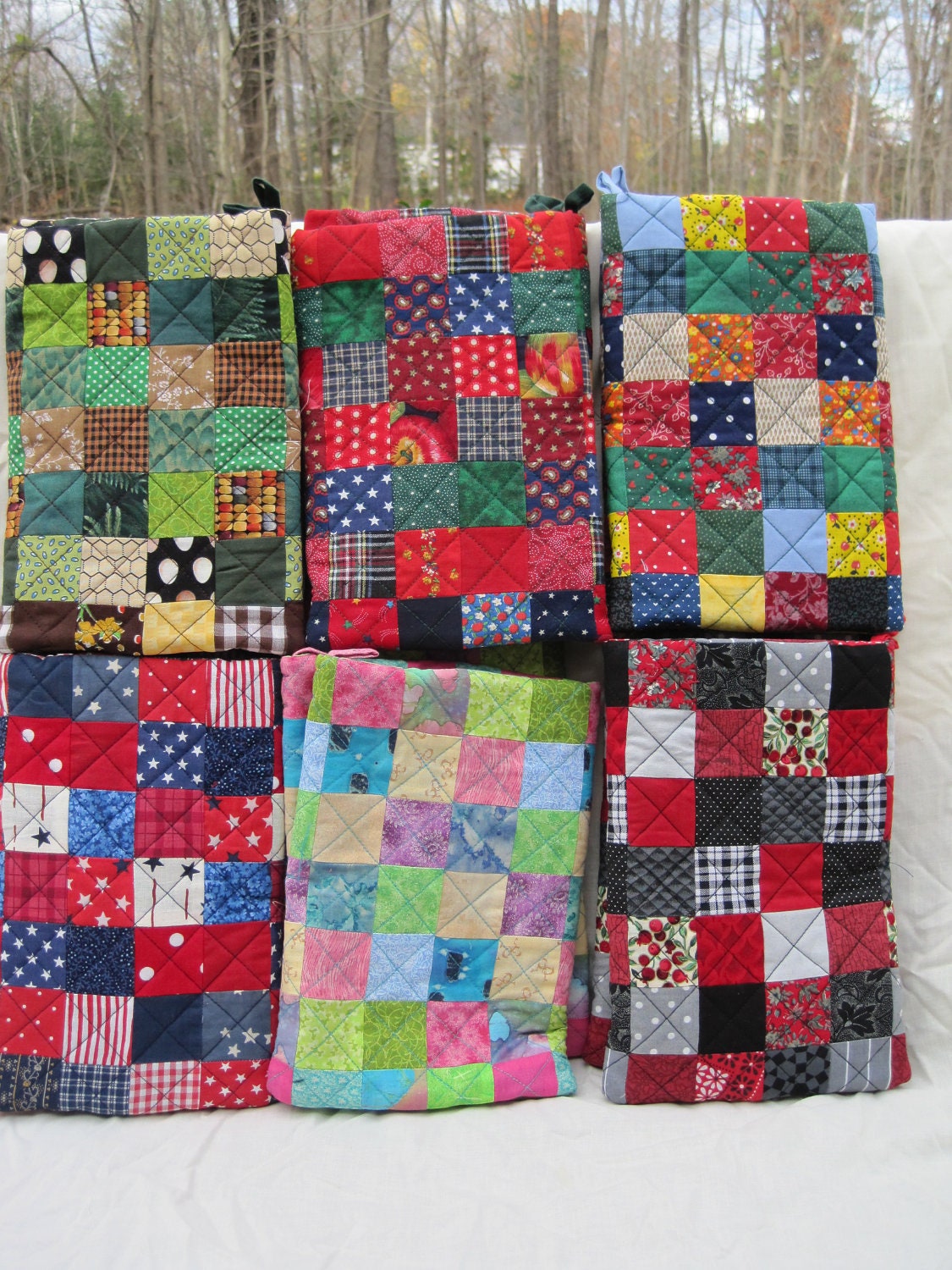 Patchwork Oven Mitt Set  (includes a matching pair - two (2) mitts)