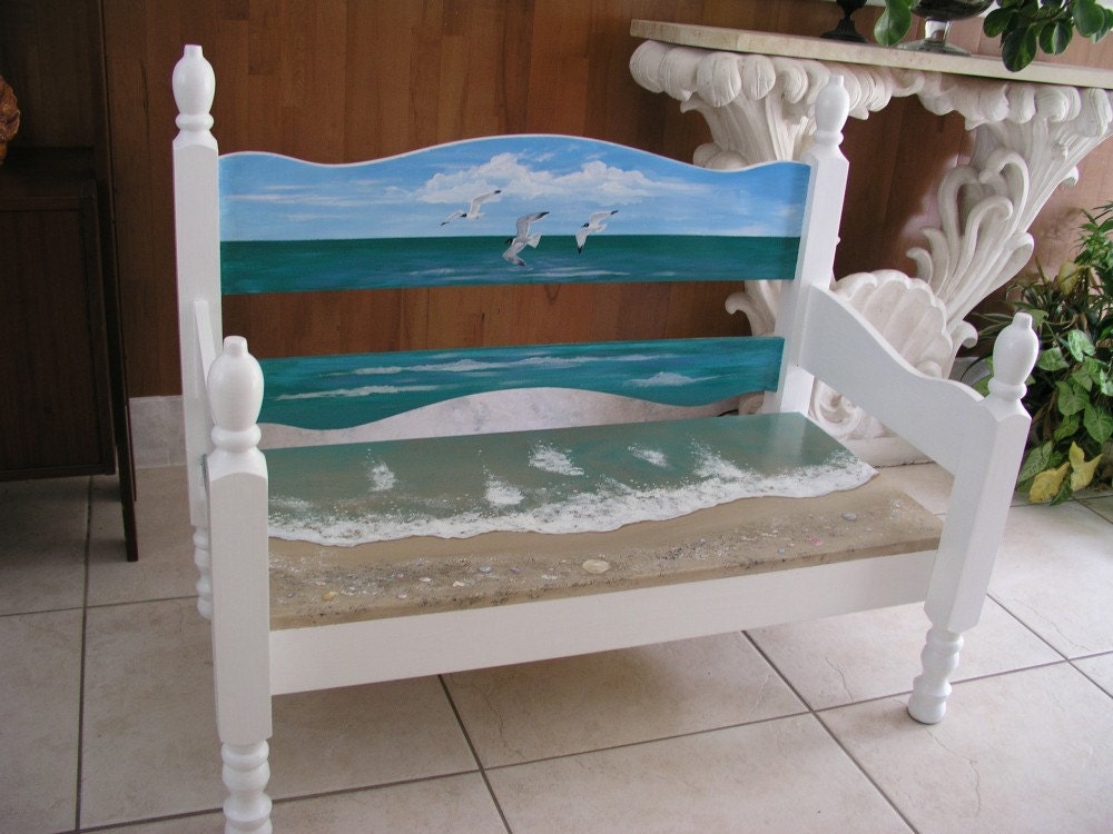 Up-cycled Hand Painted Beach Benches - Custom Order