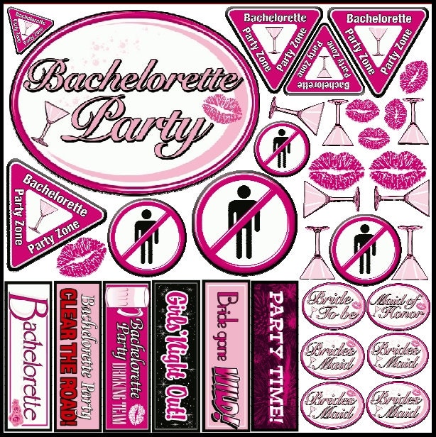 Bachelorette Party Graphic Kit - reusable decal sticker decorations Il_170x135