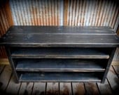 Black 42" Shoe Rack Bench - 3 Shelves